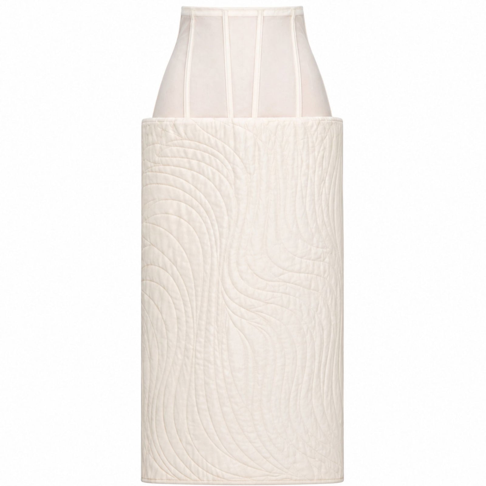Wave Ripple Corset Skirt in Ivory