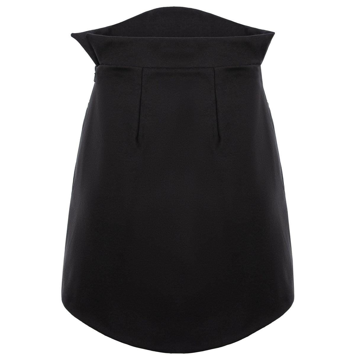Black Mini Skirt With Rounded Hemline