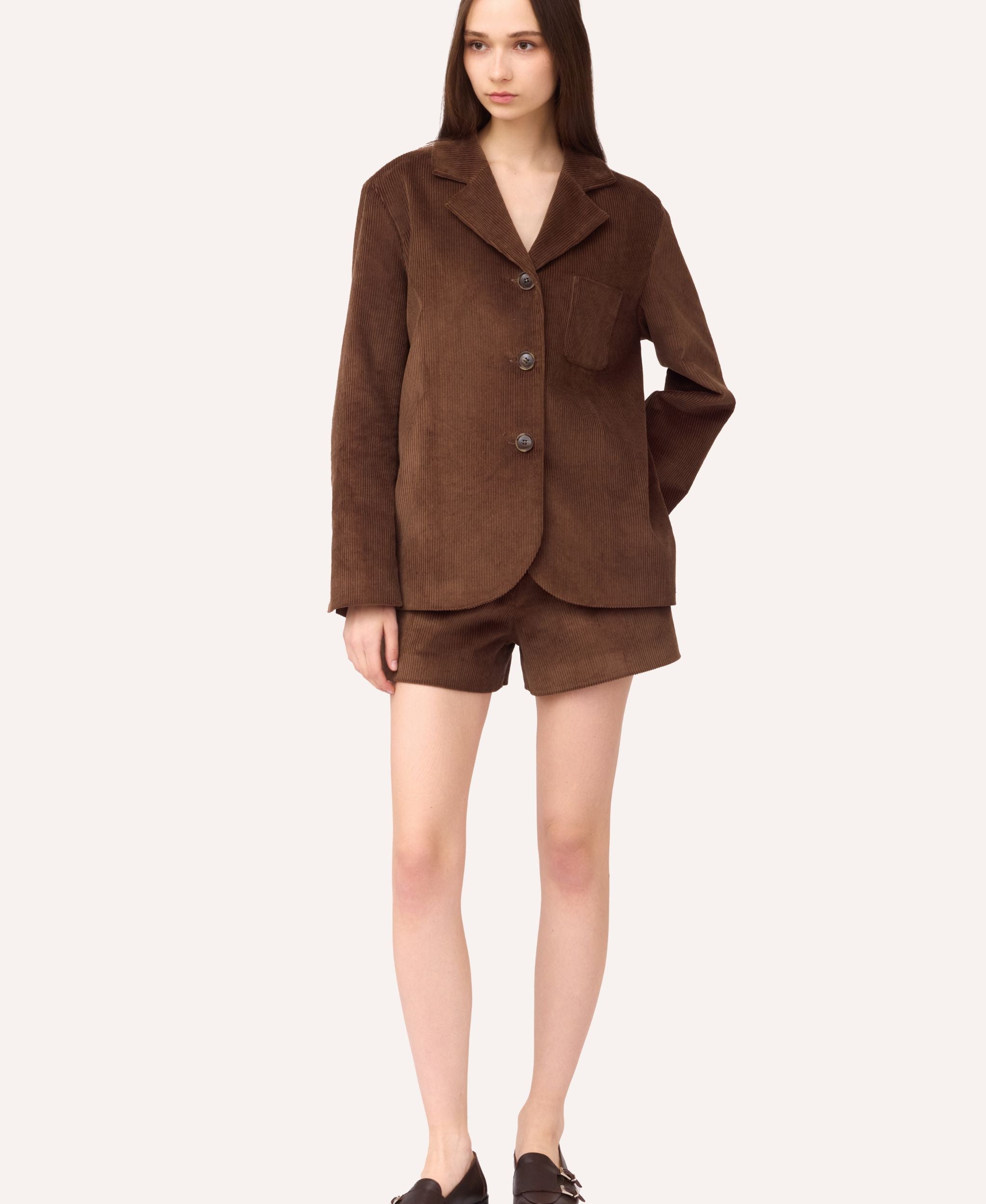 SOTROPA - BVelvet Shorts | Brown, buy at DOORS NYC