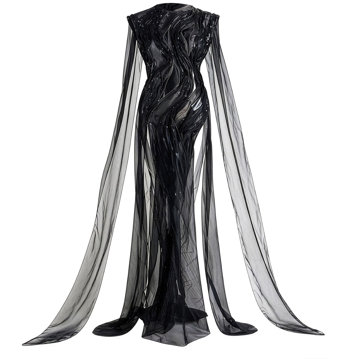 Black Abyss Veil Gown