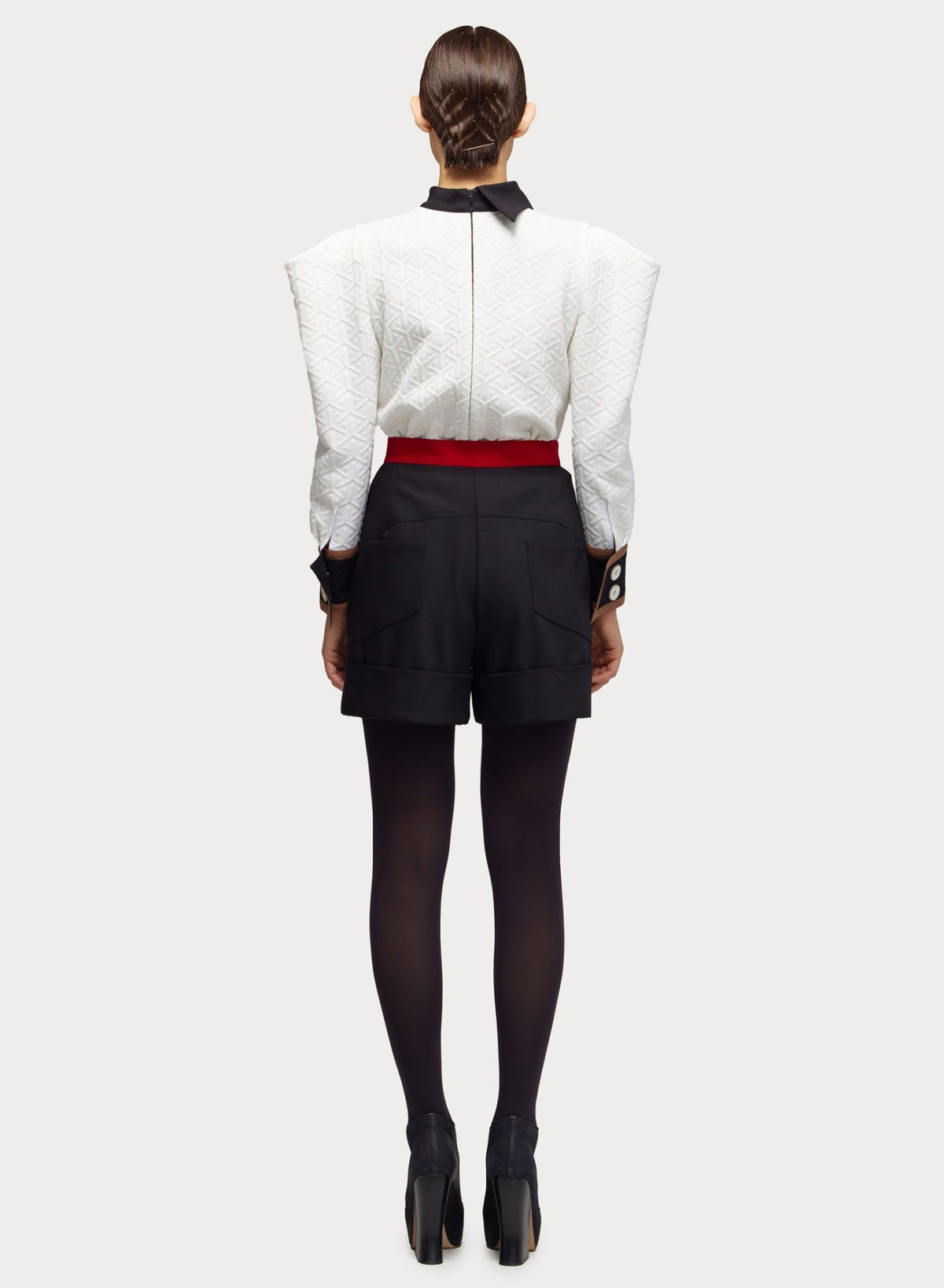 JULIA ALLERT - Asymmetrical Collar Blouse | White, buy at DOORS NYC