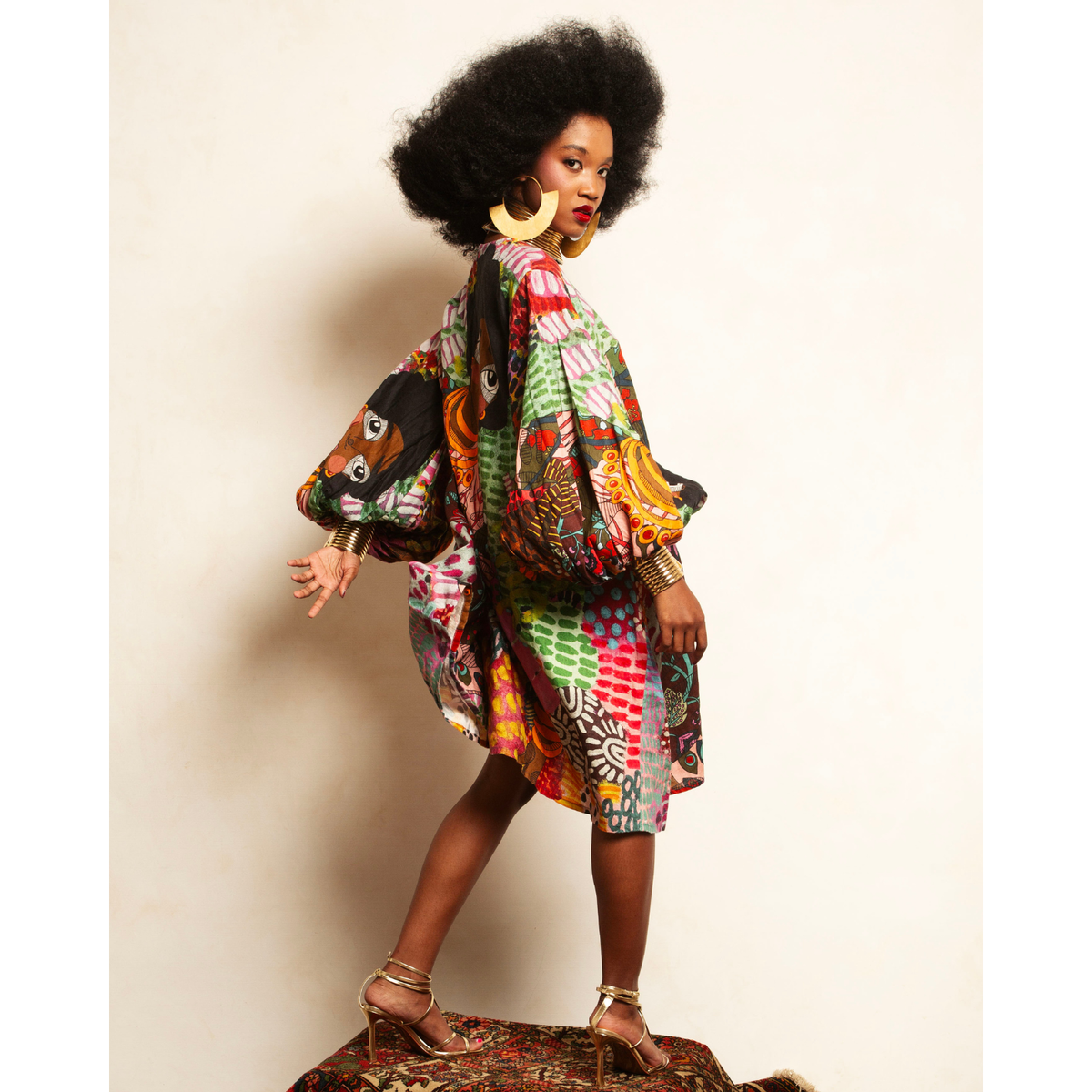 A-Line Balloon Sleeve Dress