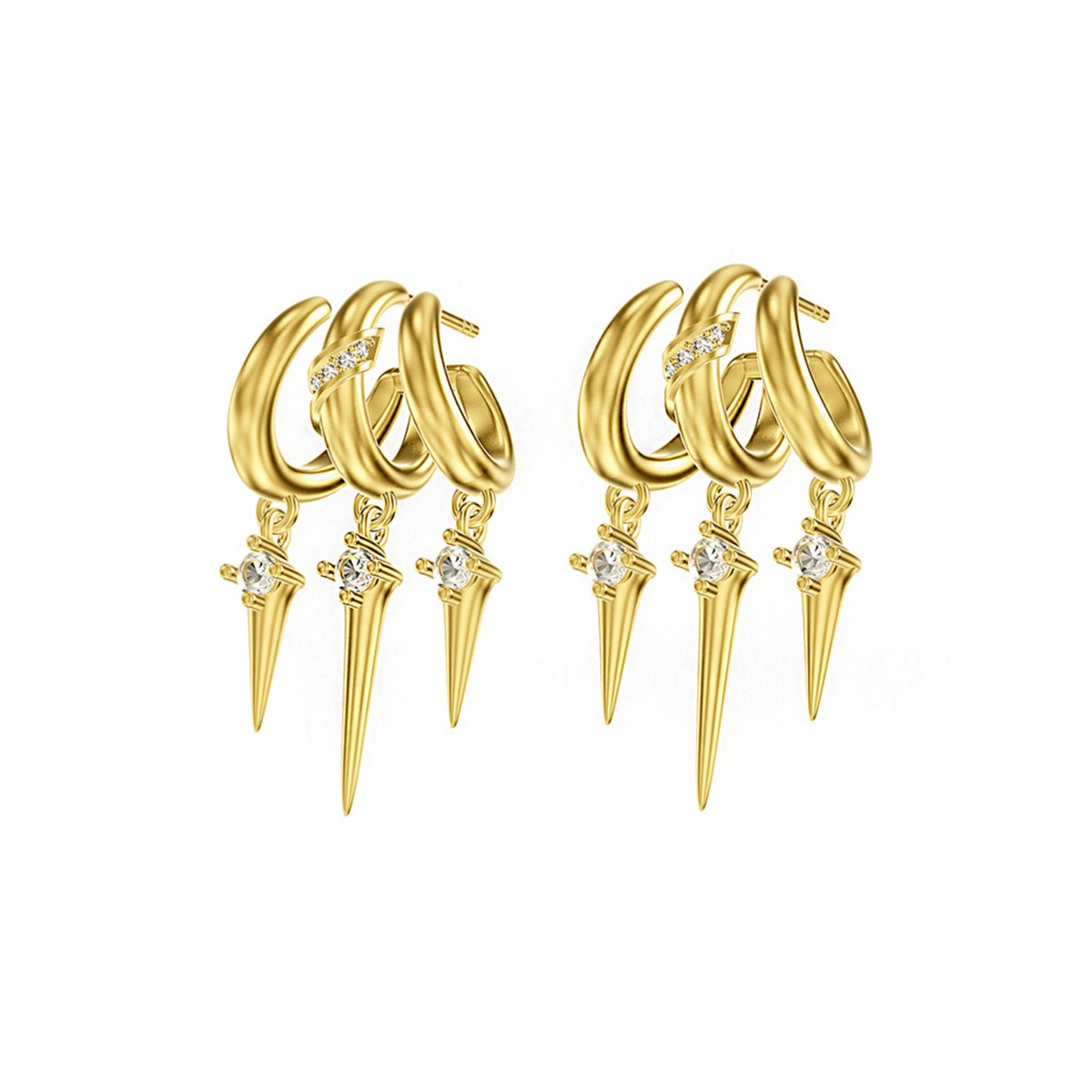 ZHUO - Talon Earrings Gold, buy at DOORS NYC