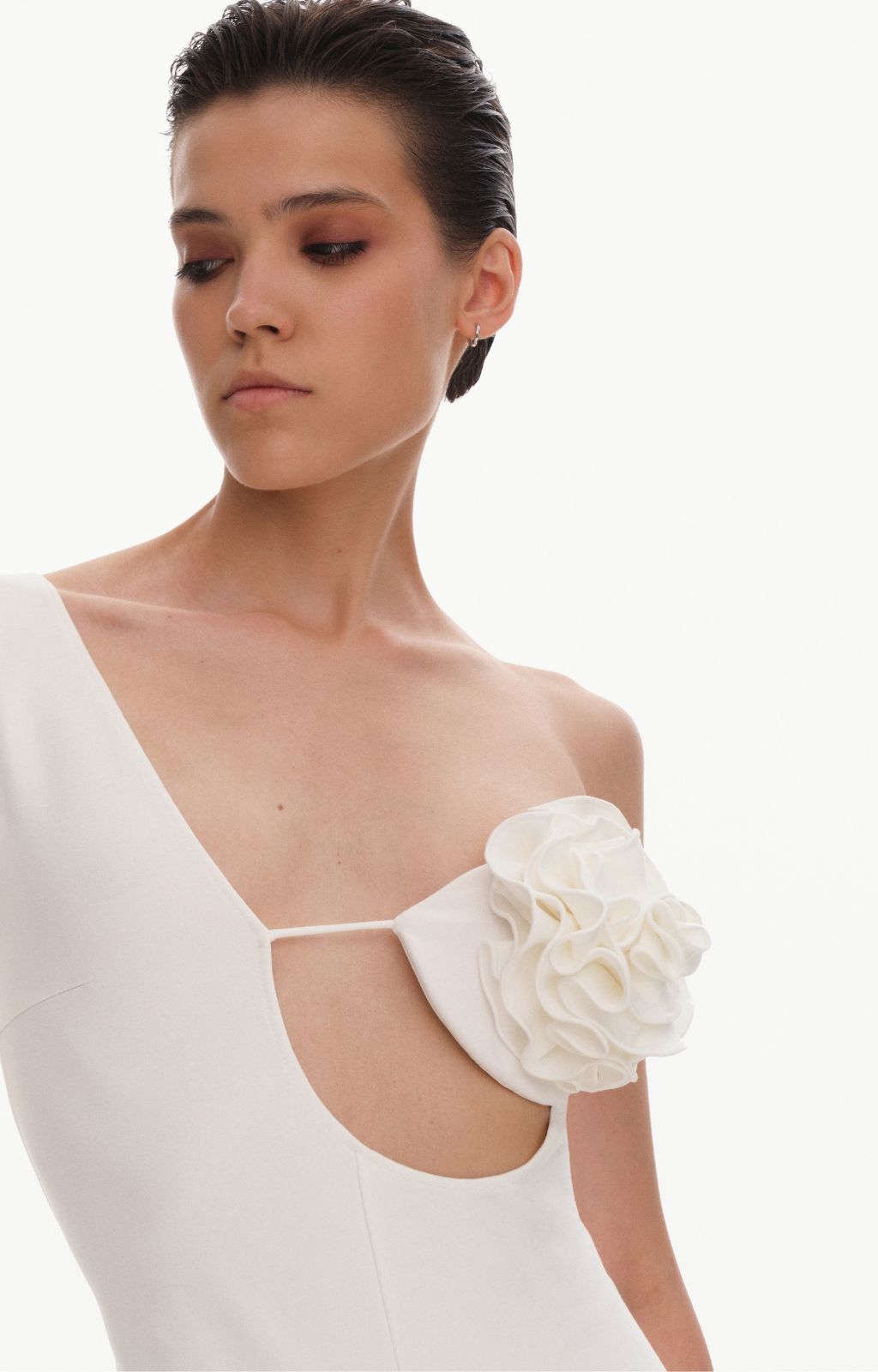 KRIS MARAN - Catsuit With A Rose Applique | Ecru buy at DOORS NYC