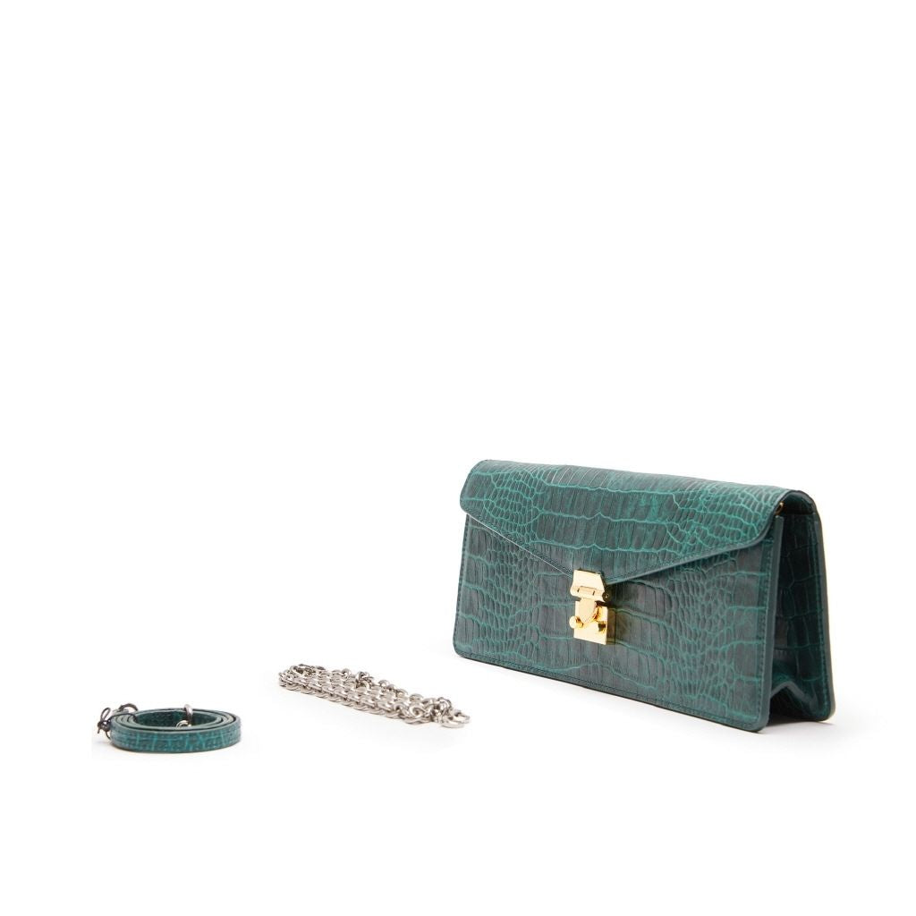 Fendi Baguette Phone Clutch Bag in Green