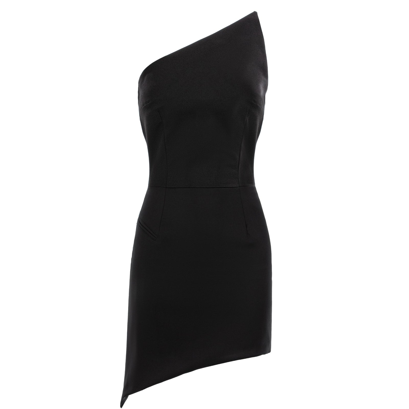 Black Asymmetric Mini Dress
