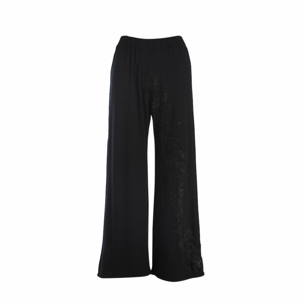 OTKUTYR - Relaxed Fit Pants With Lace | Black, buy at DOORS NYC