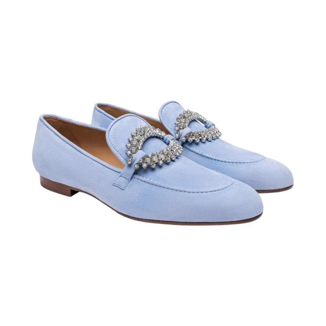 SHAMA - Kate Blue suede Loafers , buy at DOORS NYC