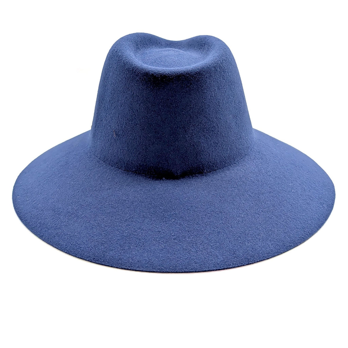 Blue fedora hat on a white background