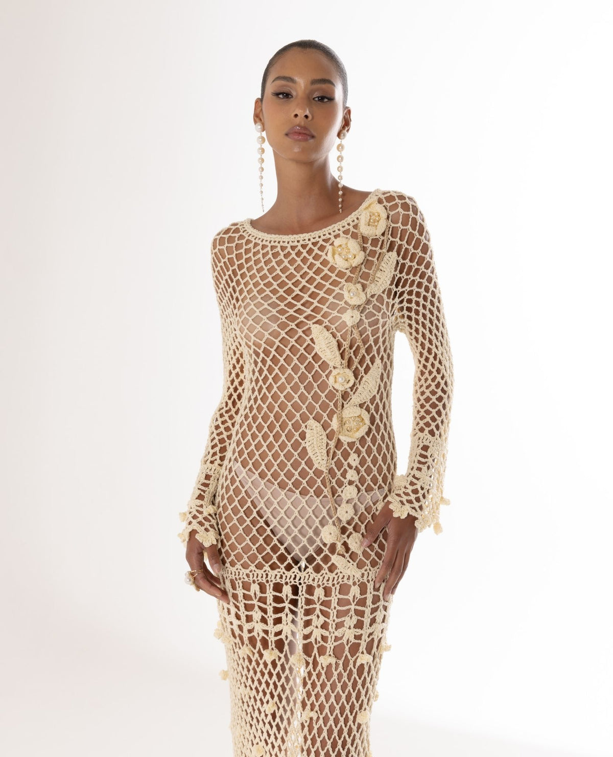 ANDREEVA - Butter Yellow Vanilla Handmade Crochet Dress, buy at DOORS NYC