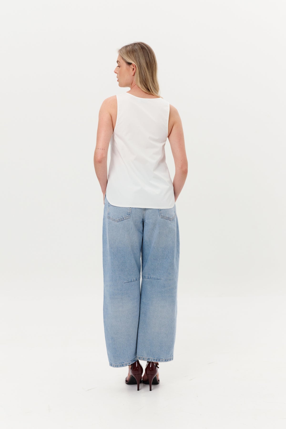 DAR ANN STUDIO - PAPER-CRISP Tank Top in White, buy at DOORS NYC