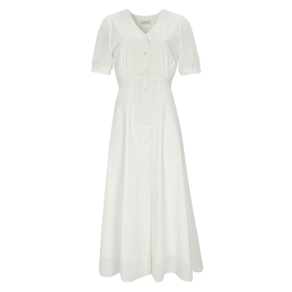 Dot Pattern Dress | White