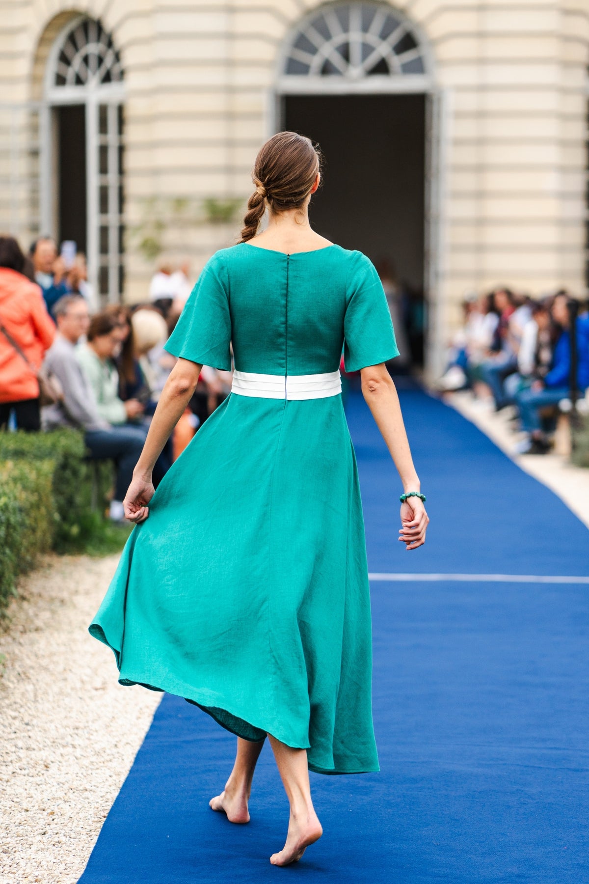 DIVINE HARMONIE - Emerald Earth Linen Maxi Dress, buy at DOORS NYC