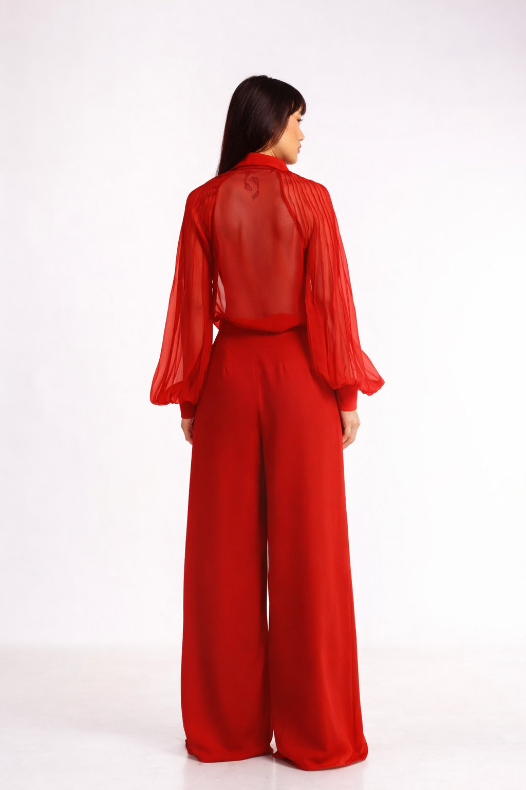 Flared Trousers | Red