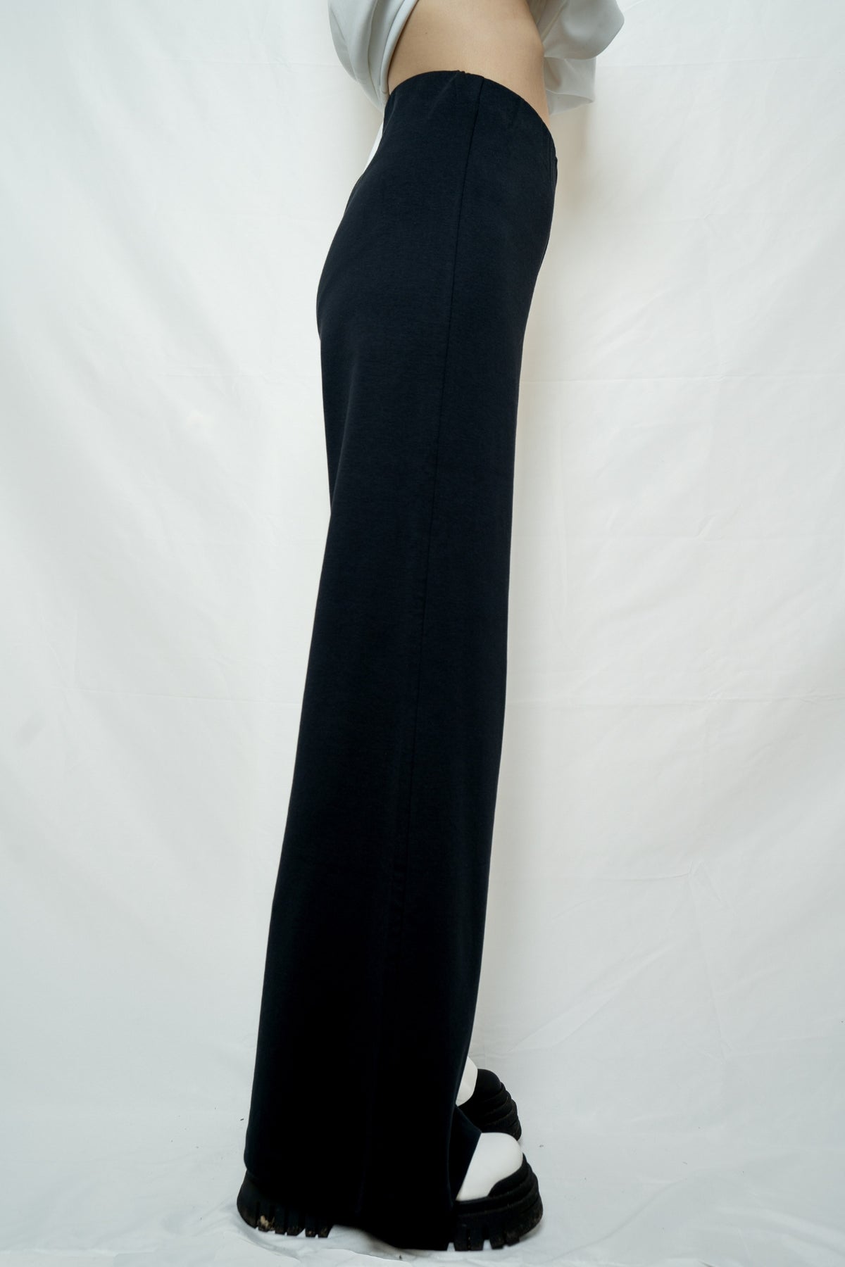 DIVINE HARMONIE - Yin &amp; Yang Two-Tone Wide-Leg Pants, buy at DOORS NYC