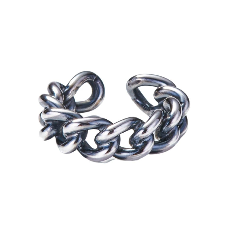 Oxidized Silver Chain Ring