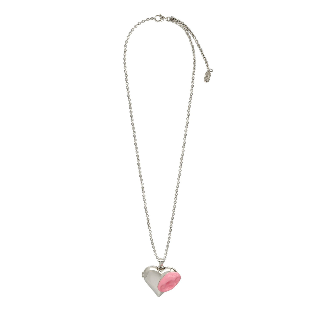 Necklace with a heart-shaped pendant on a white background