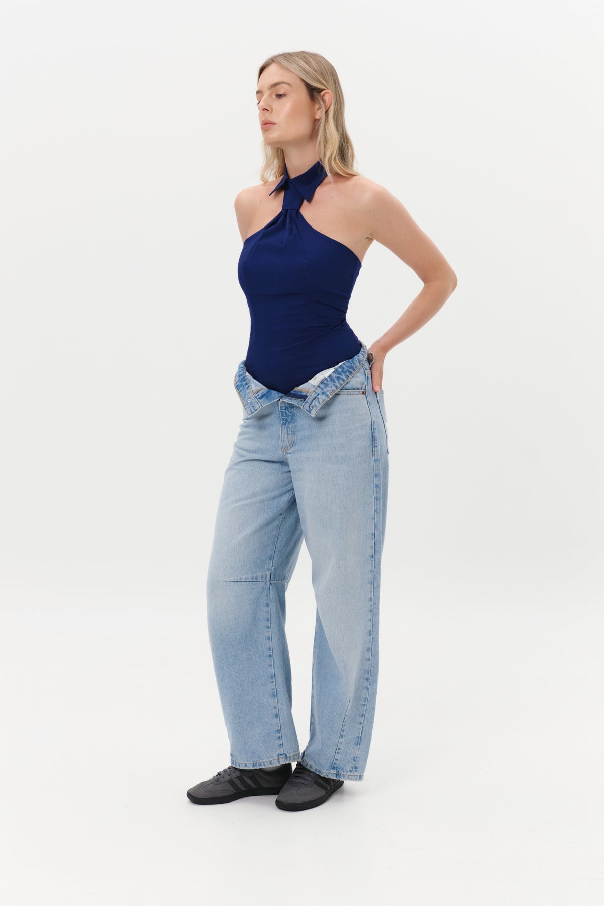 DAR ANN STUDIO - Blue TIE Top, buy at DOORS NYC