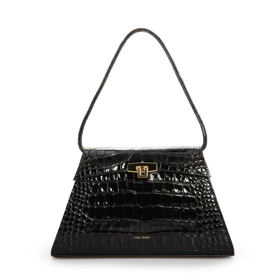 VIKELE STUDIO - Stephanie Croco Bag | Black, buy at DOORS NYC