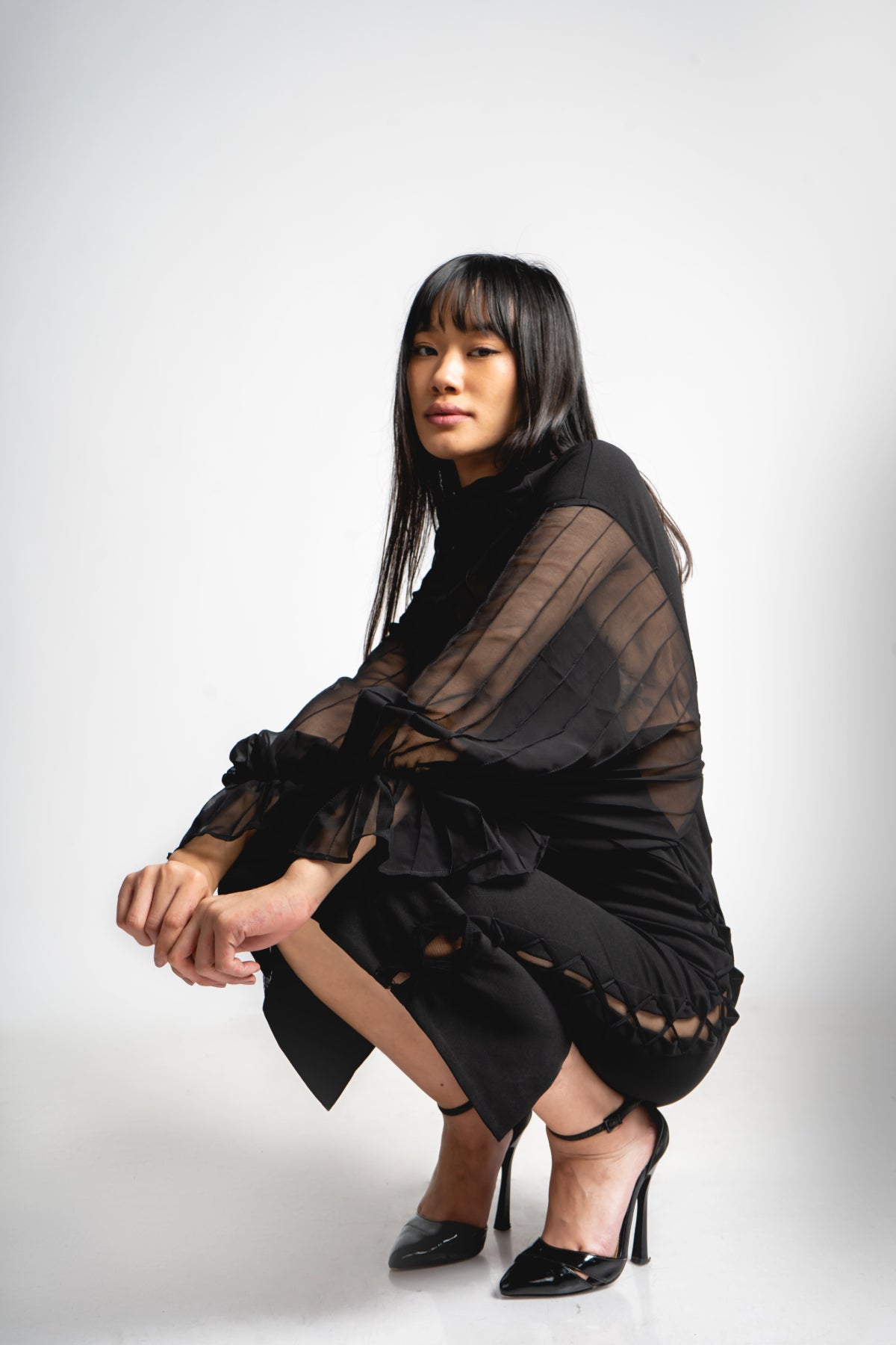 ELSA NILAJ - Black Midi Dress, buy at DOORS NYC