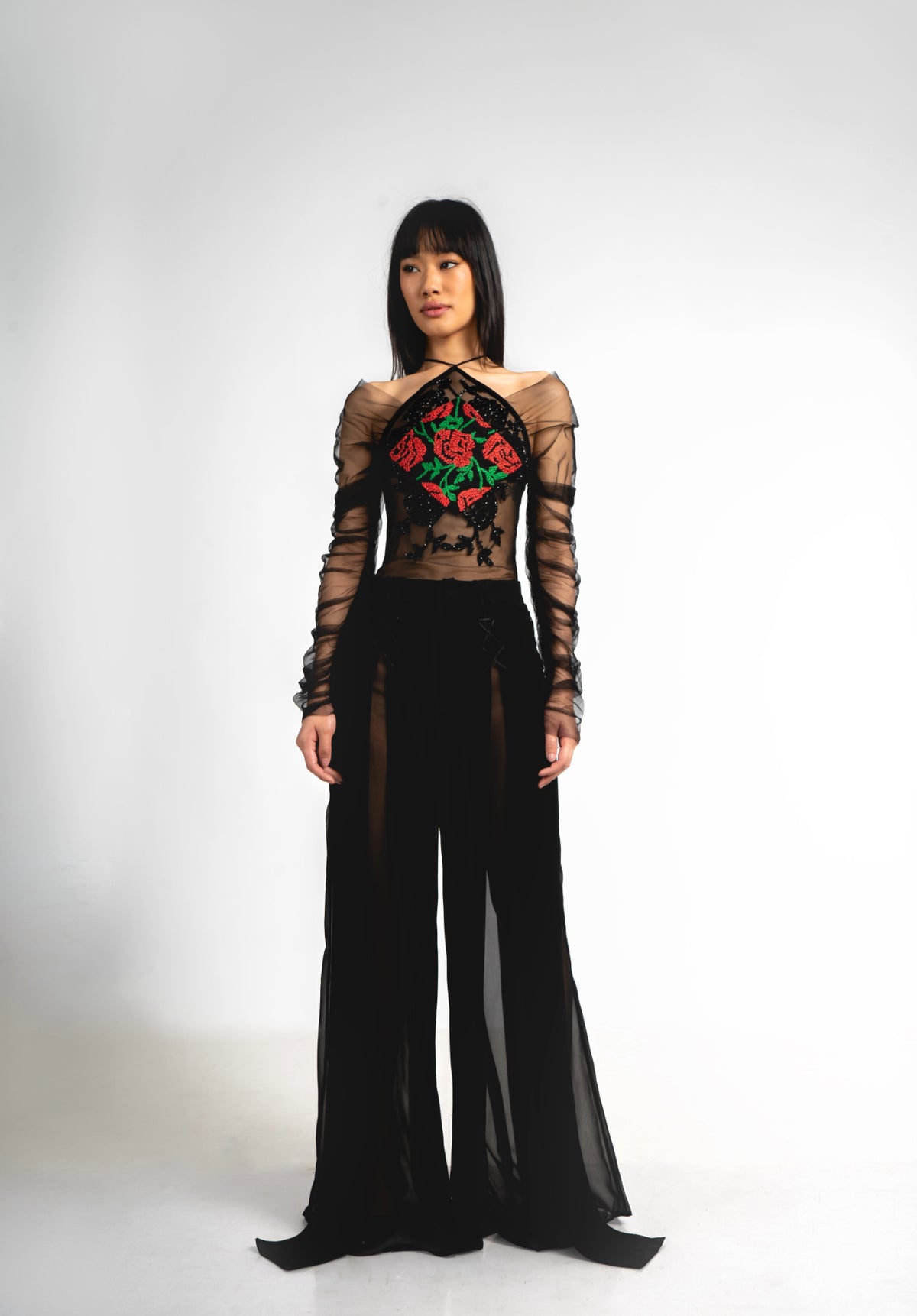 ELSA NILAJ - Paneled Flare Trousers, buy at DOORS NYC