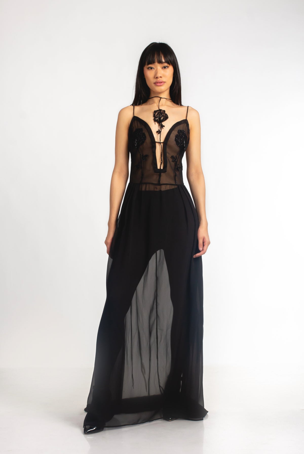 ELSA NILAJ - Rose Embroidered Maxi Dress, buy at DOORS NYC
