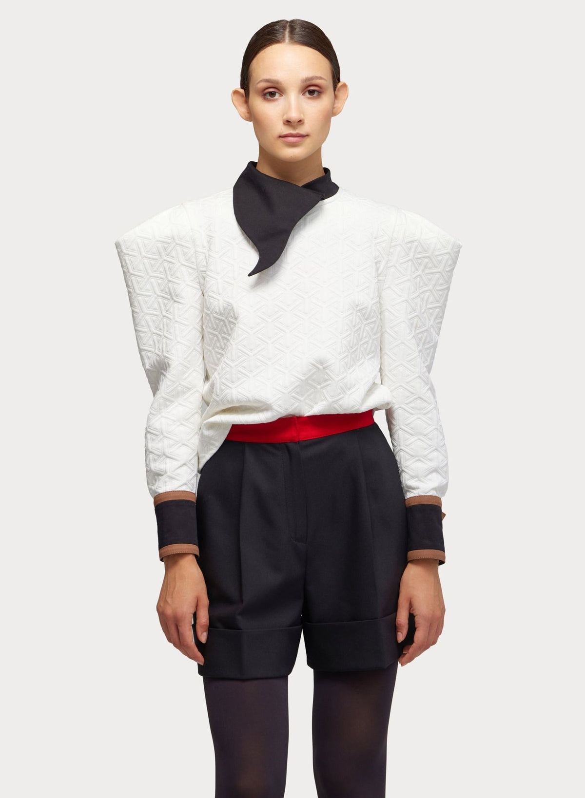 JULIA ALLERT - Asymmetrical Collar Blouse | White, buy at DOORS NYC
