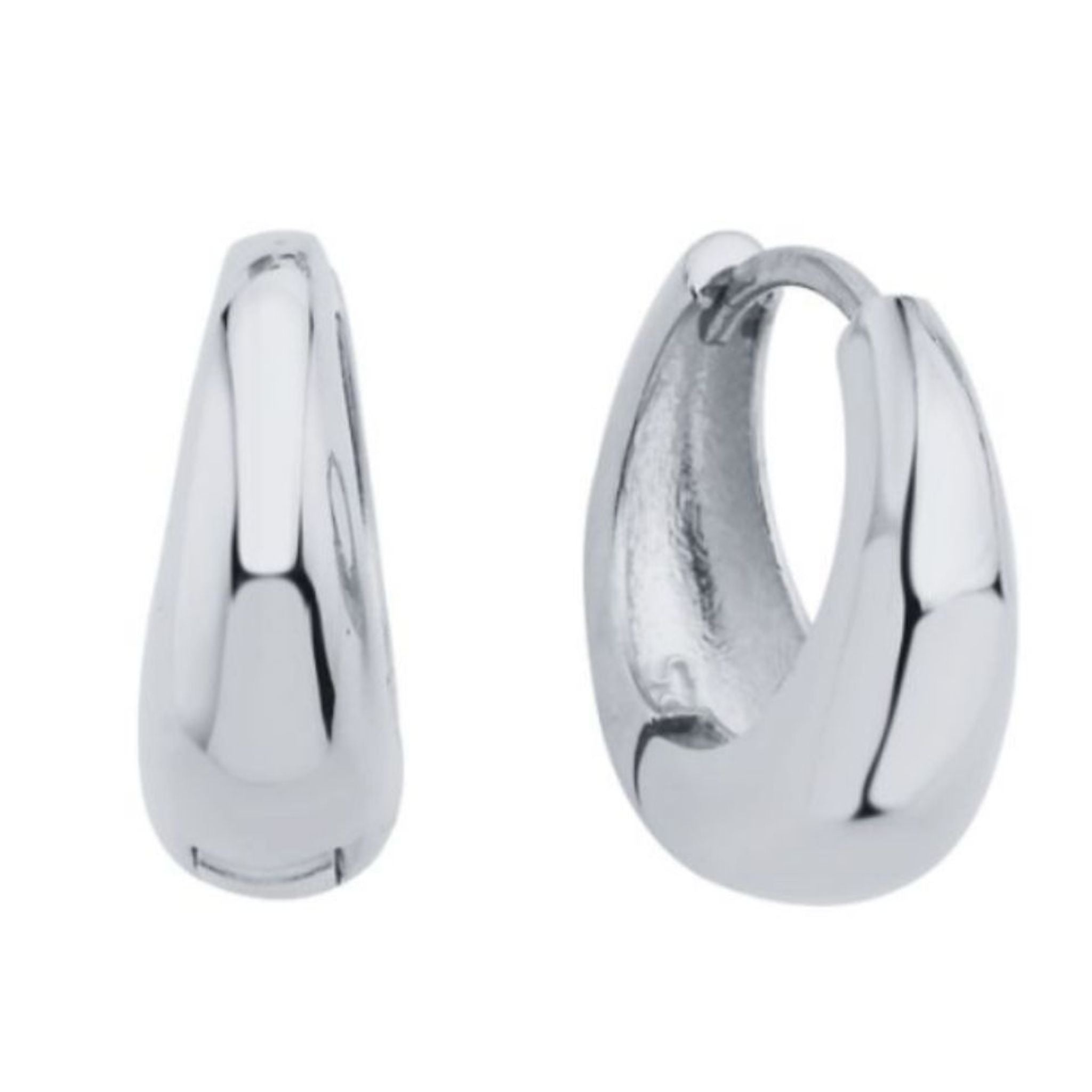 LINYA JEWELLERY - Chunky Huggie Hoop Earrings | Silver, buy at DOORS NYC