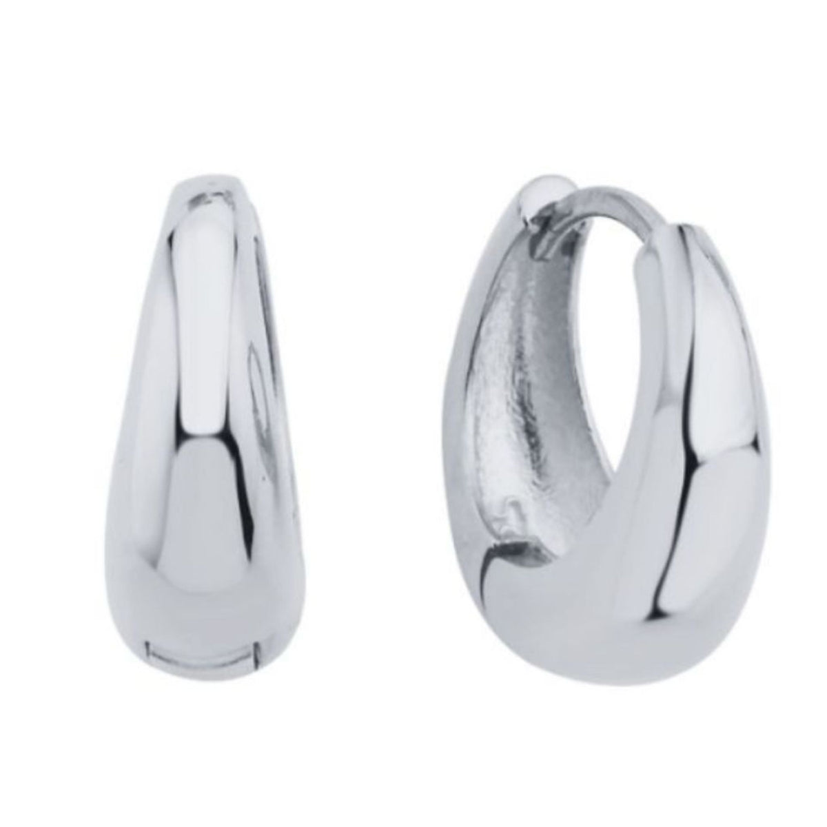 LINYA JEWELRY - meta-related-collection-Chunky Huggie Hoop Earrings | Silver, buy at DOORS NYC