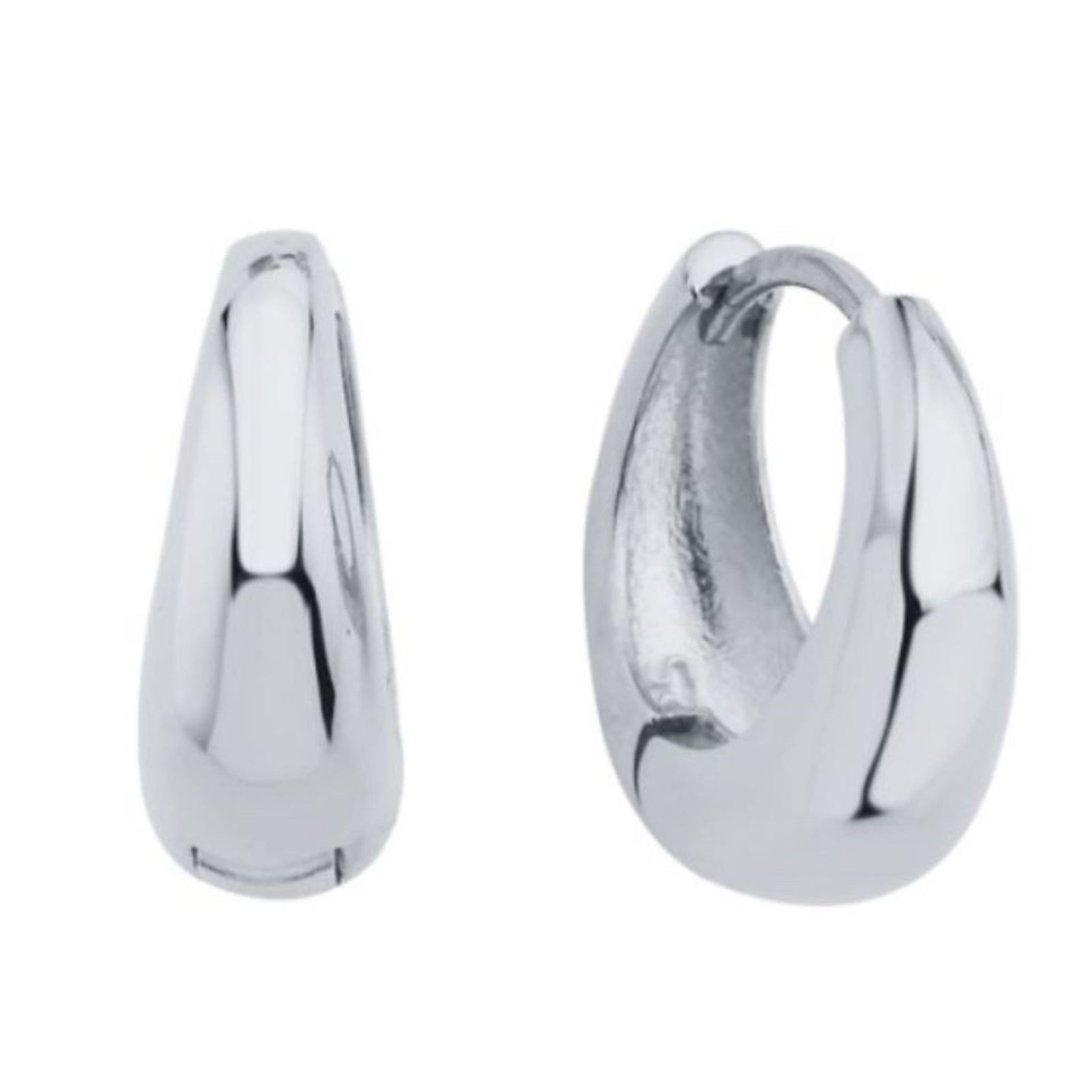 LINYA JEWELRY - meta-related-collection-Chunky Huggie Hoop Earrings | Silver, buy at DOORS NYC