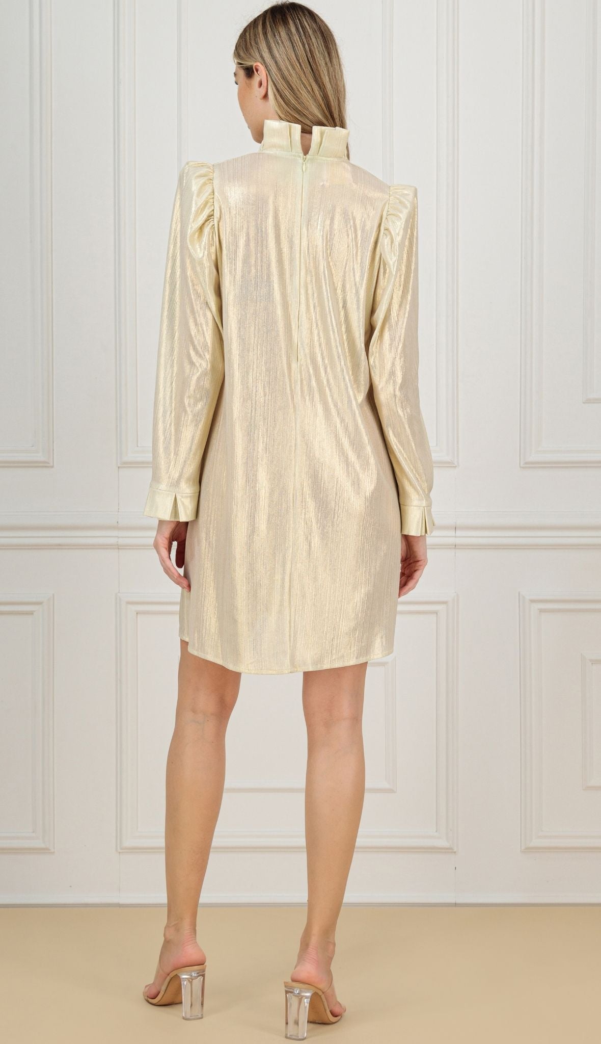 KAIANE DESIGNS - Metallic Mini Dress | Gold at DOORS NYC
