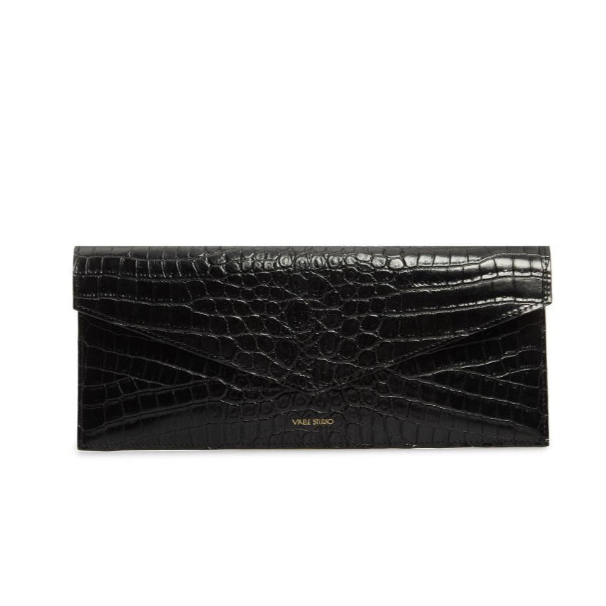 VIKELE STUDIO - Opera Croco Clutch Black, buy at DOORS NYC