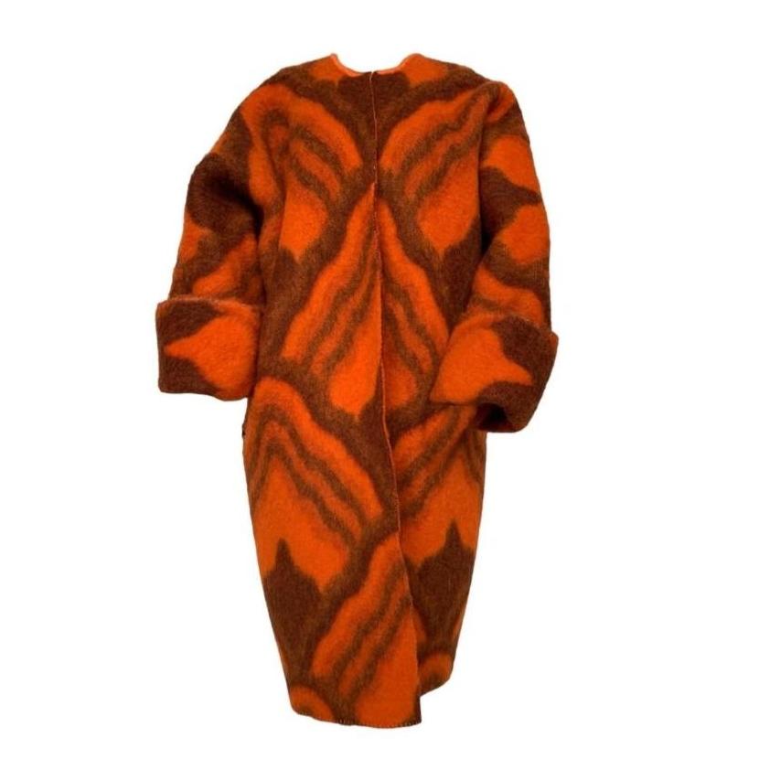 STUDIO WUNDERBAR -Orange Wallpaper Oversized Coat, buy at DOORS NYC