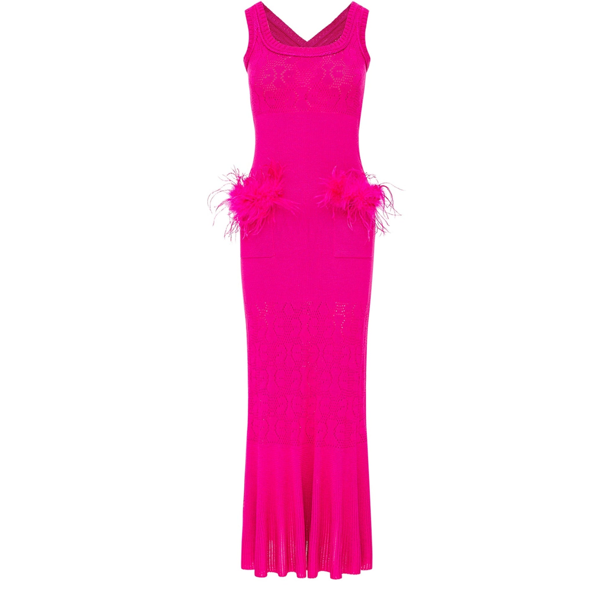 pink knitted midi dress ANDREEVA