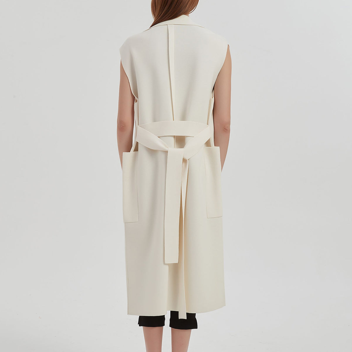 NUAJE NUAJE - Merino Cardigan Vest | White buy at DOORS NYC