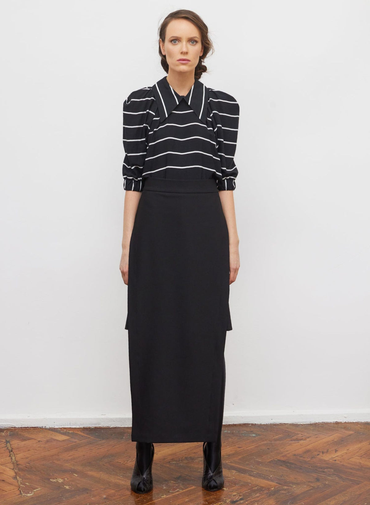 JULIA ALLERT - Striped Blouse | Black, buy at DOORS NYC