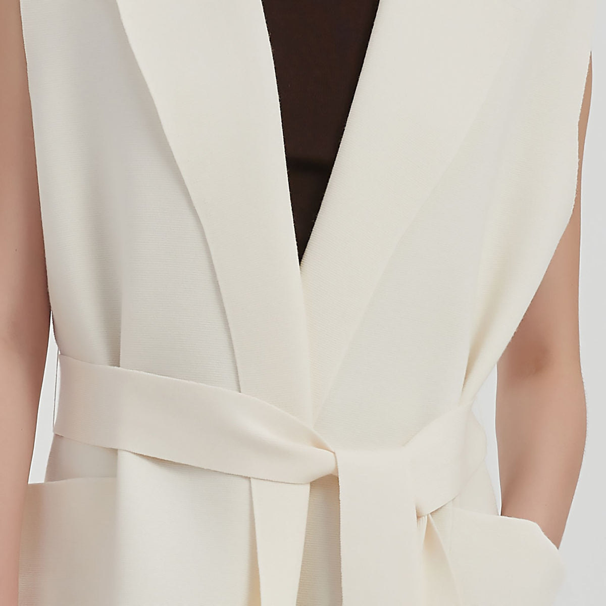 NUAJE NUAJE - Merino Cardigan Vest | White buy at DOORS NYC