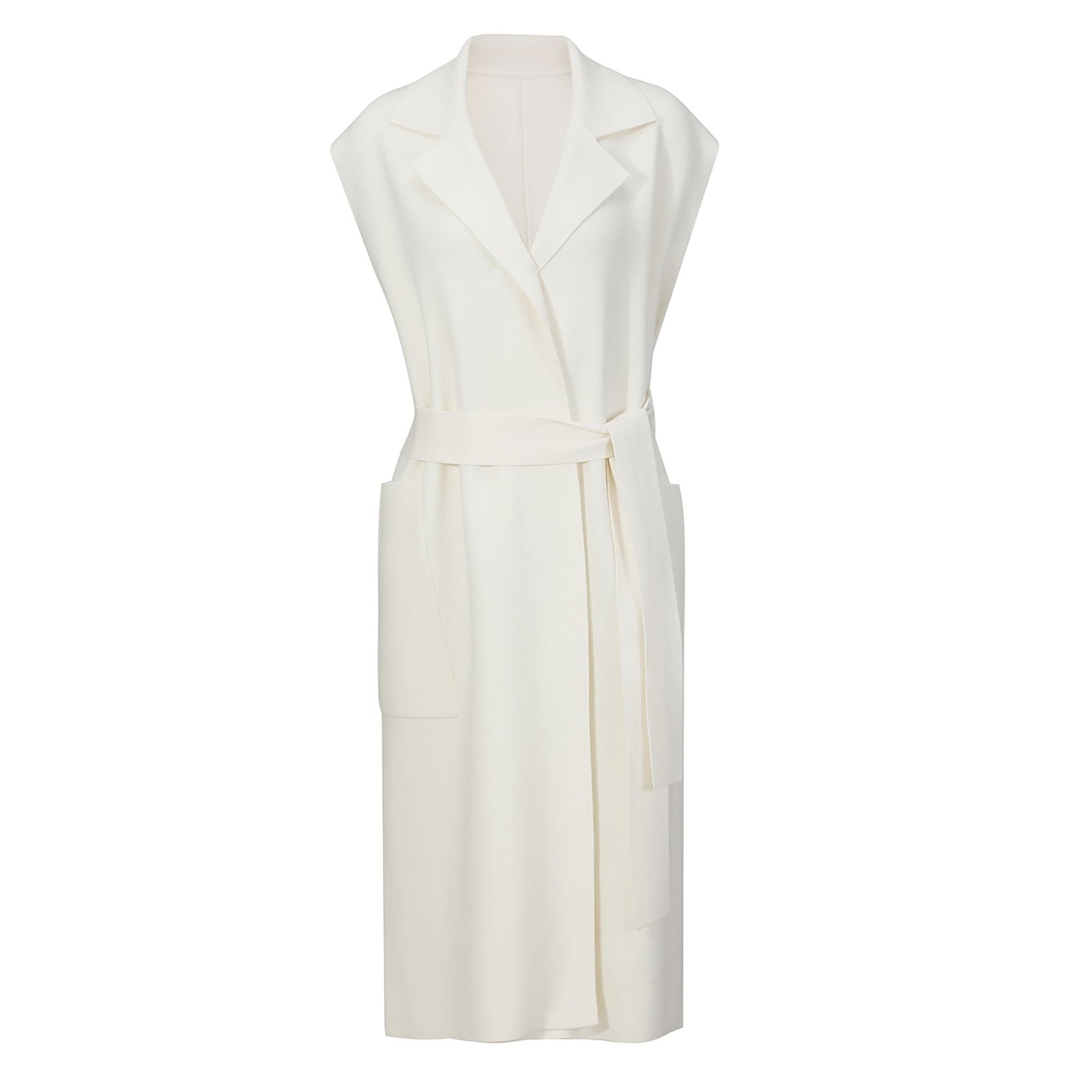 NUAJE NUAJE - Merino Cardigan Vest | White buy at DOORS NYC