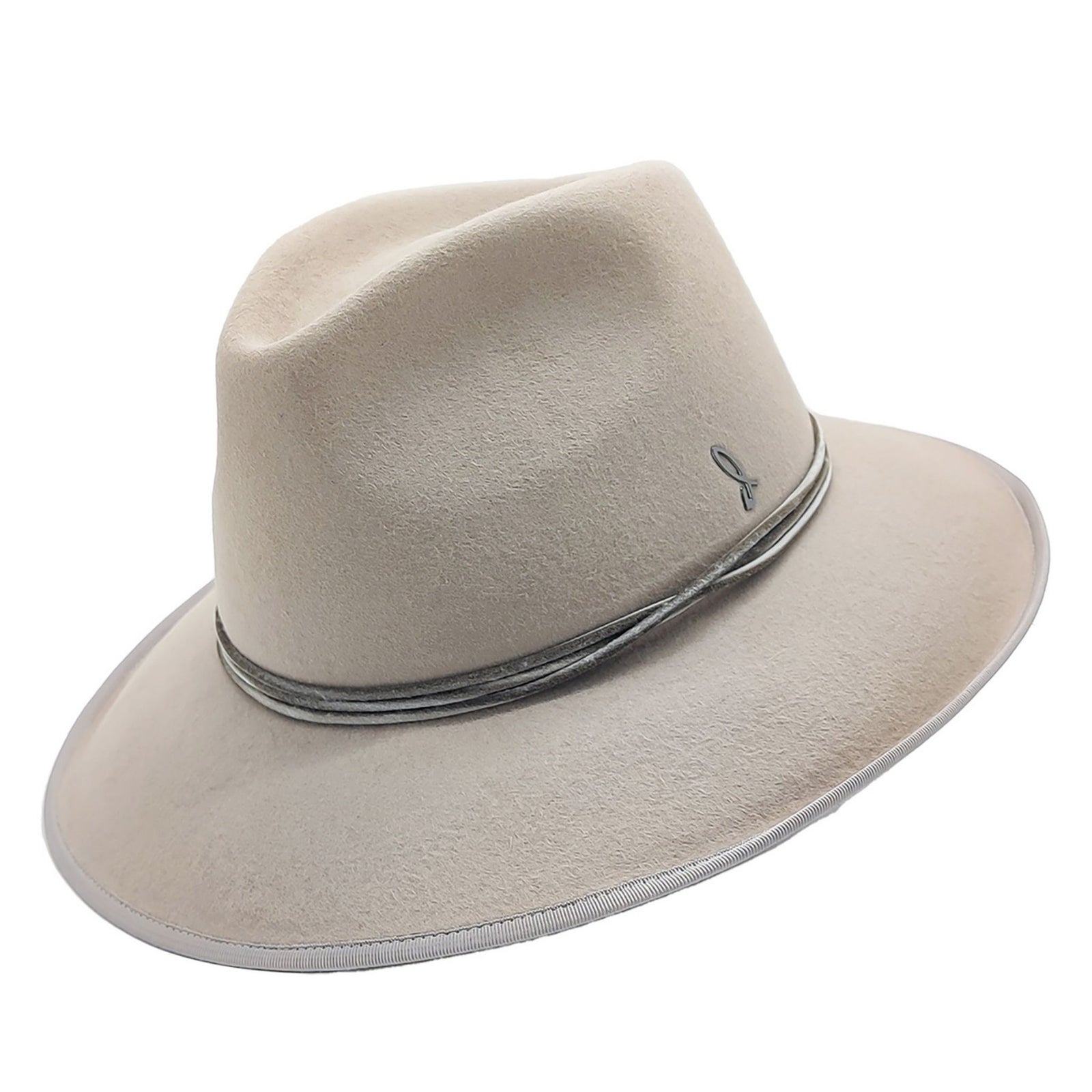 Beige Western Drop Hat in Smooth Felt