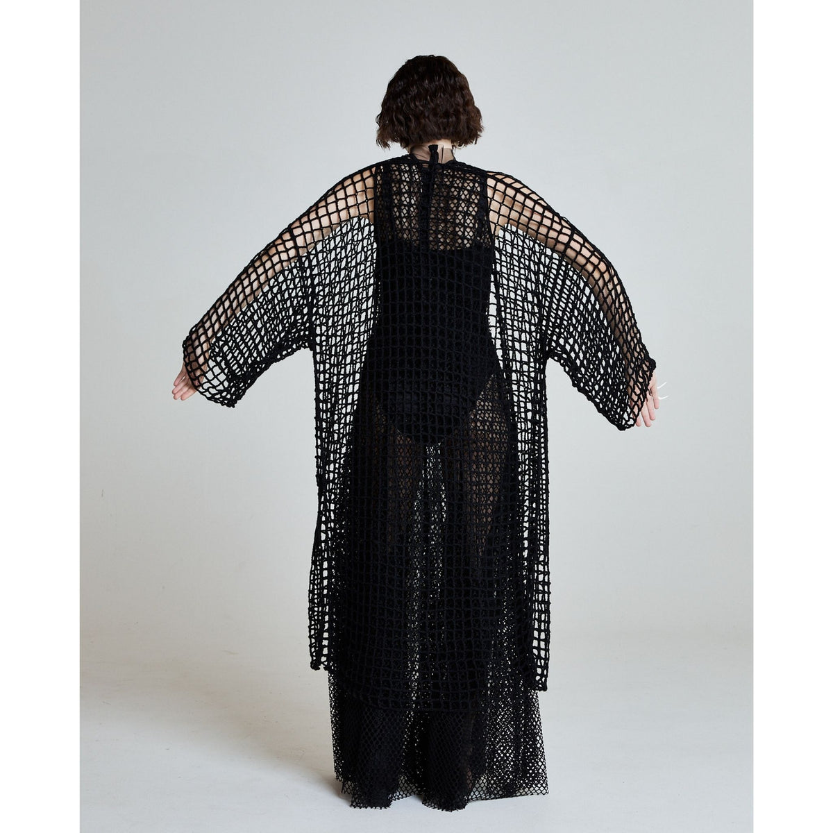 Midnight Net Robe in Black