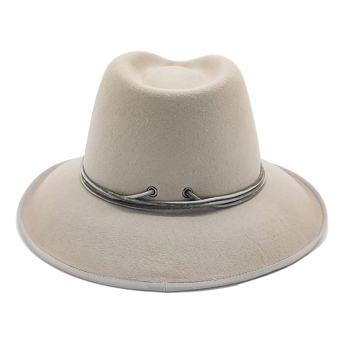 Beige Western Drop Hat in Smooth Felt