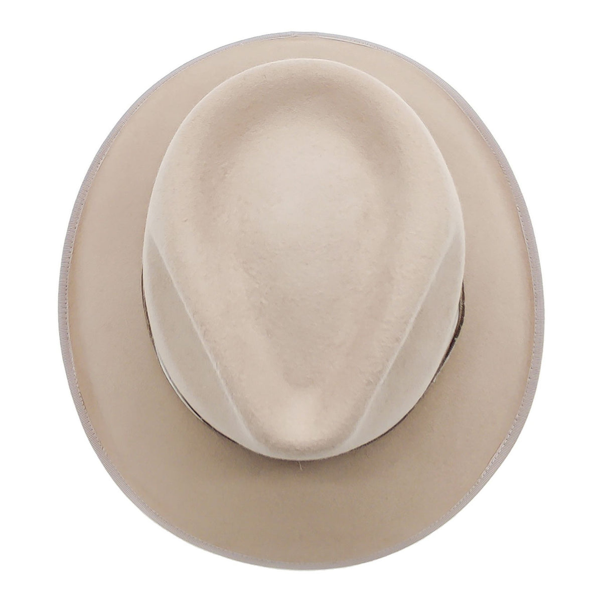 Beige Western Drop Hat in Smooth Felt