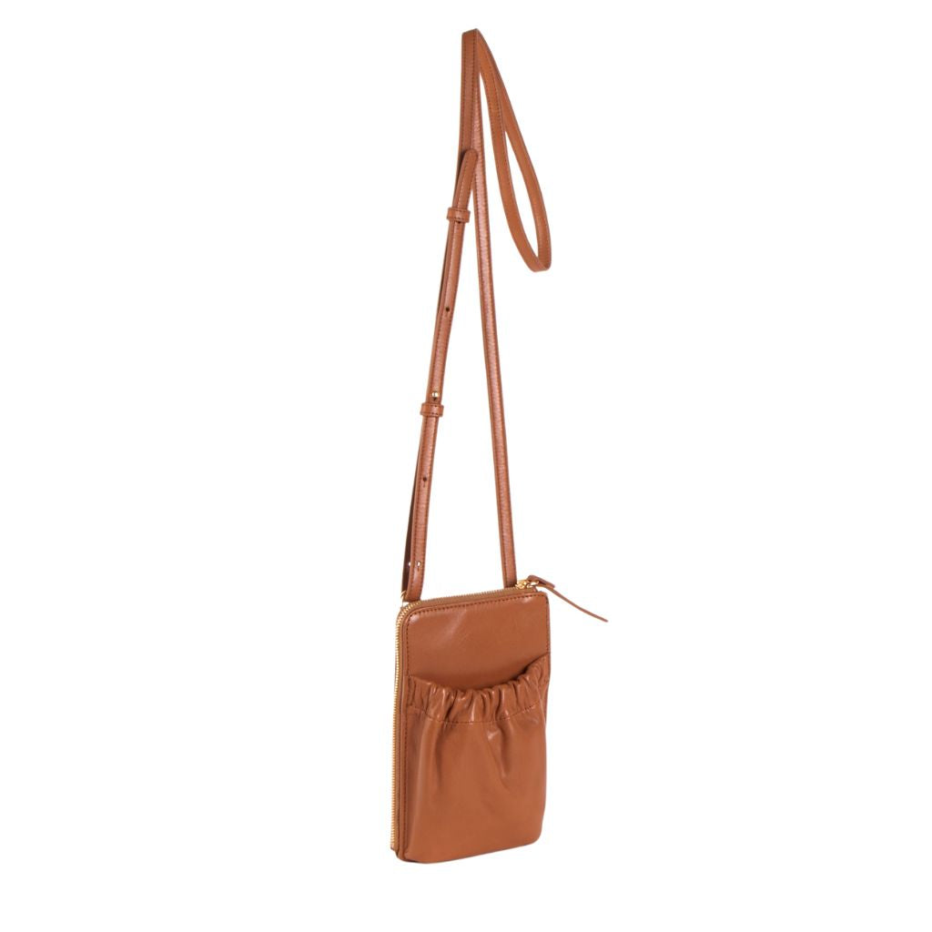 SCLARANDIS - Phone Crossbody Bag | Cognac, buy at DOORS NYC