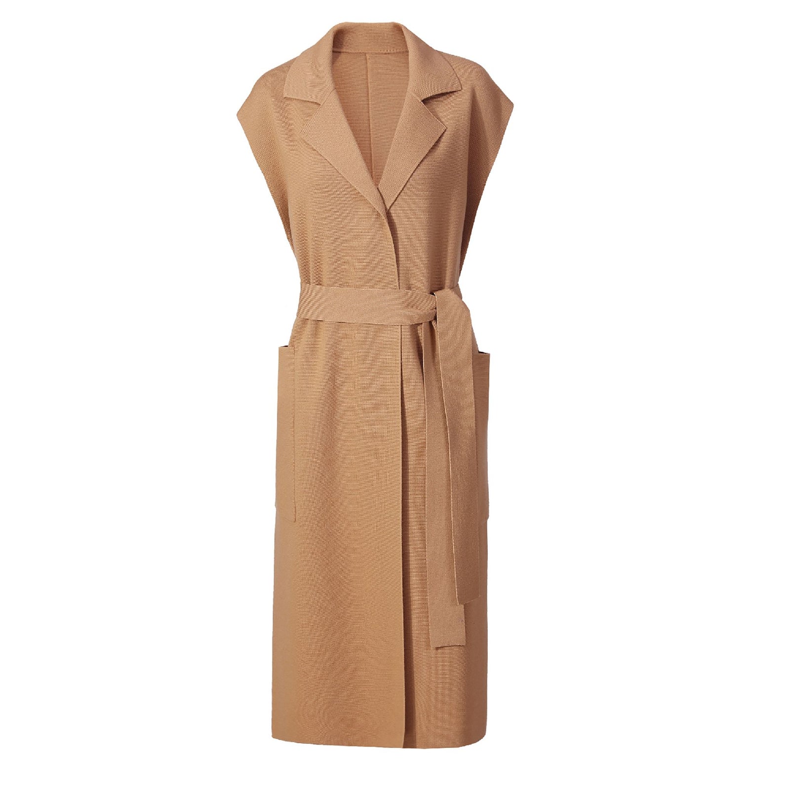 NUAJE NUAJE - Merino Cardigan Vest | Camel buy at DOORS NYC