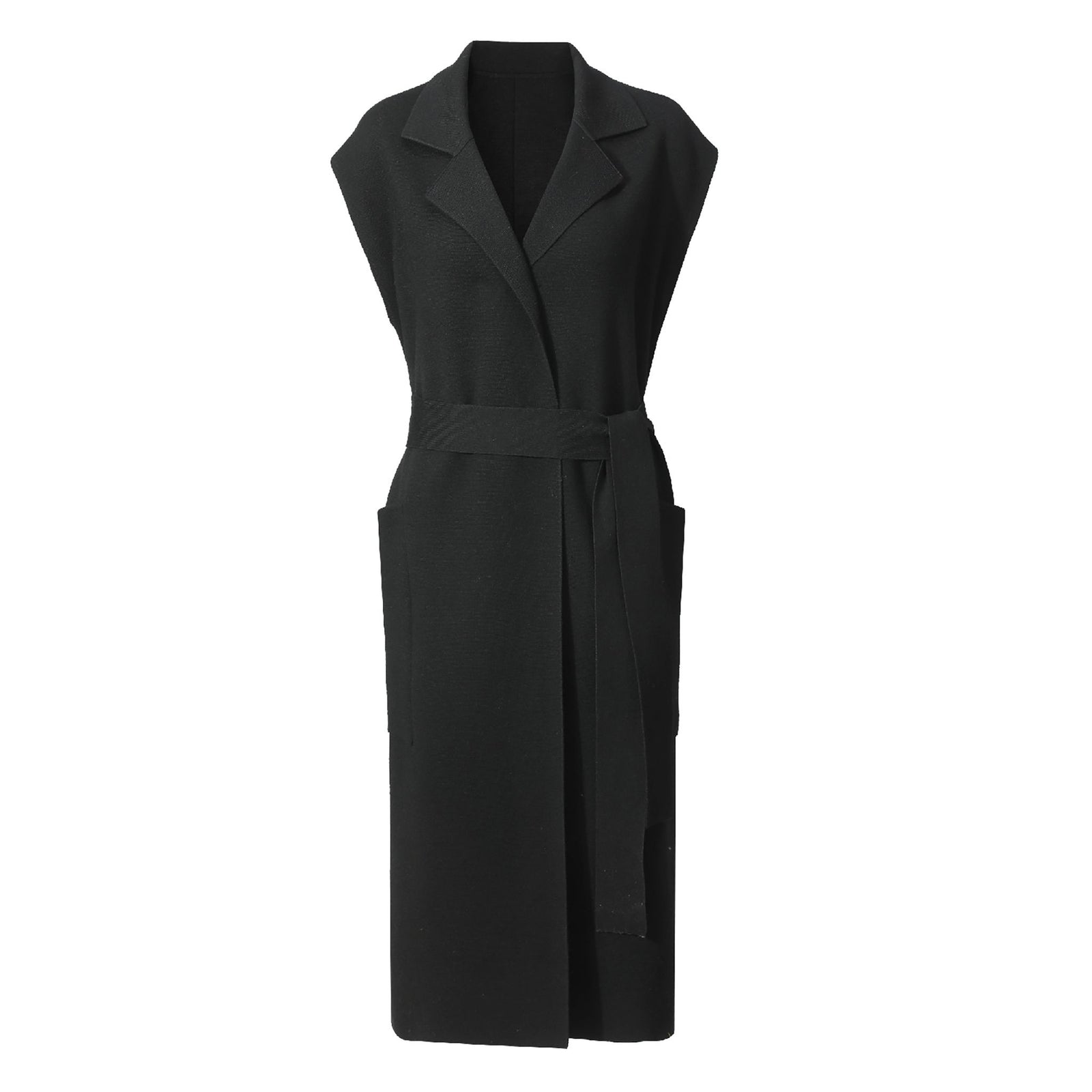 NUAJE NUAJE - Merino Cardigan Vest | Black buy at DOORS NYC