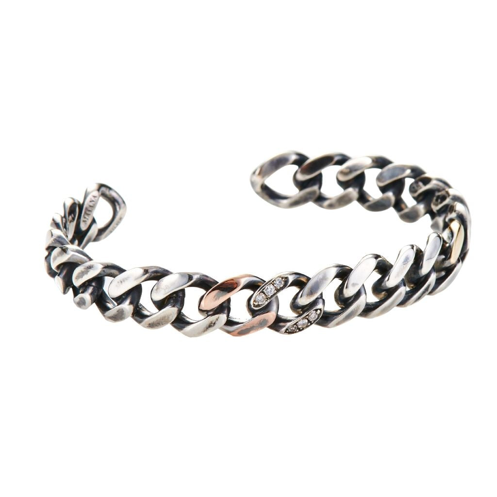 MASANA - Chain Motif Bangle with Diamonds, buy at DOORS NYC
