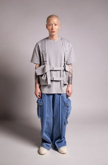 PRIVATE POLICY - Mesh Denim Cargo Pants at DOORS NYC
