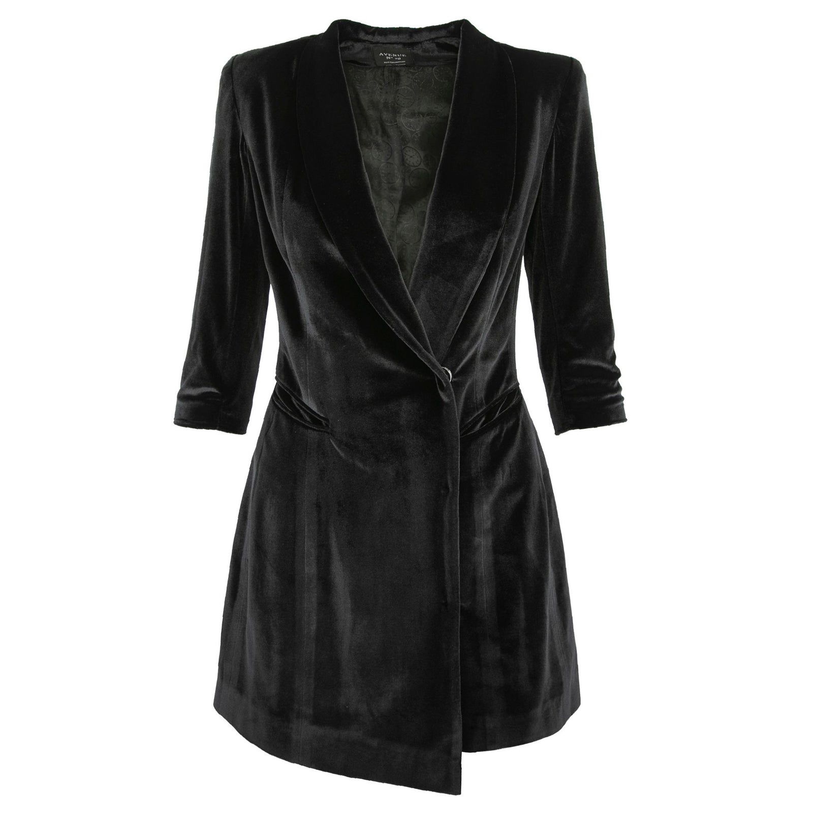 Black Asymmetric Velvet Blazer Dress