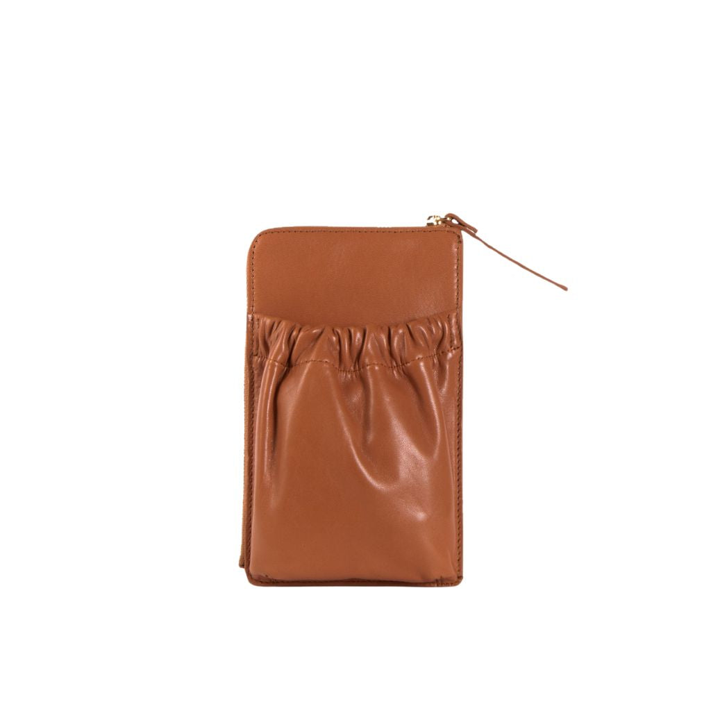 SCLARANDIS - Phone Crossbody Bag | Cognac, buy at DOORS NYC