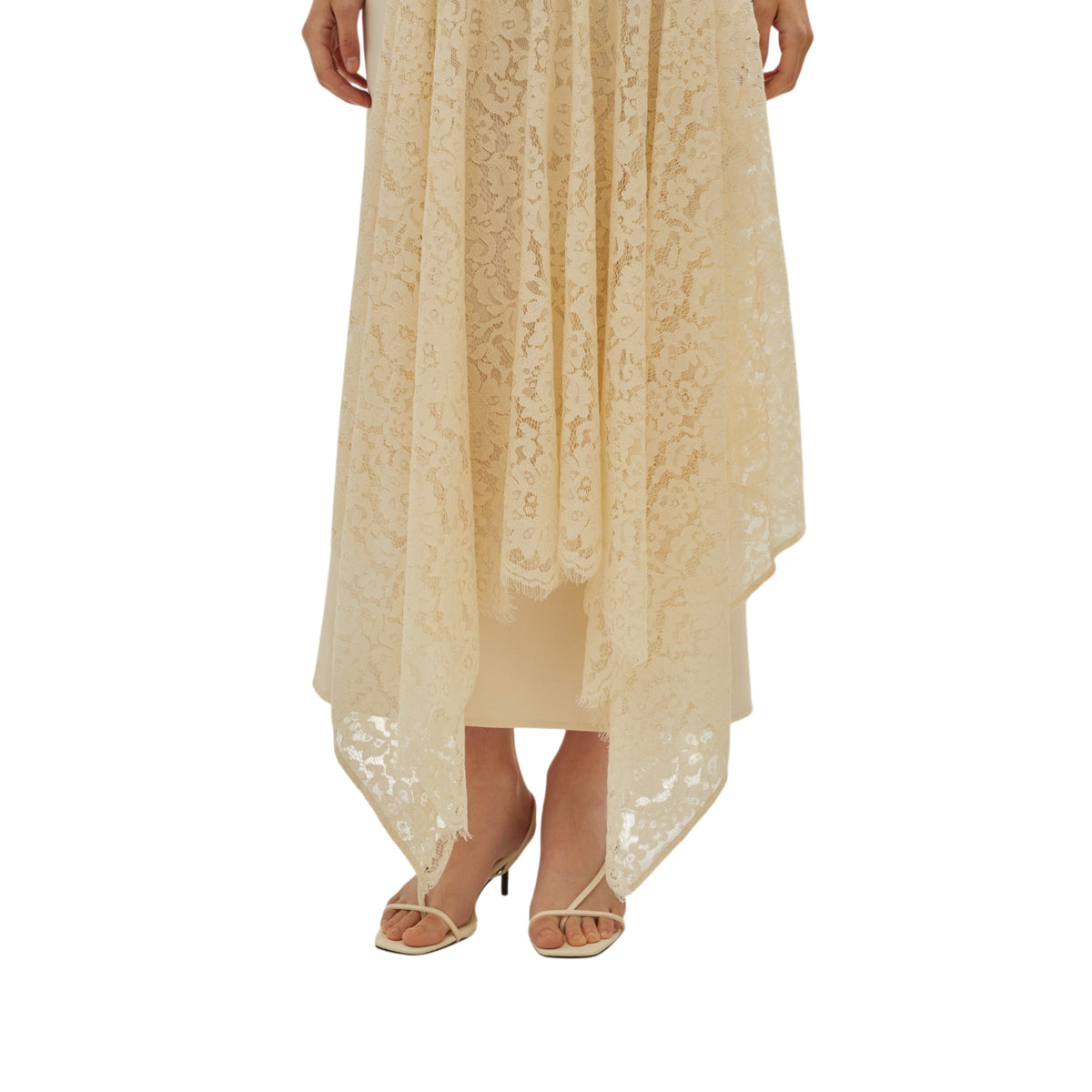Ivory Lace Midi Skirt
